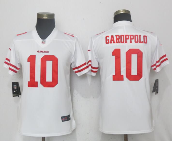 Women San Francisco 49ers #10 Garoppolo White Vapor Untouchable Player Nike NFL Jerseys